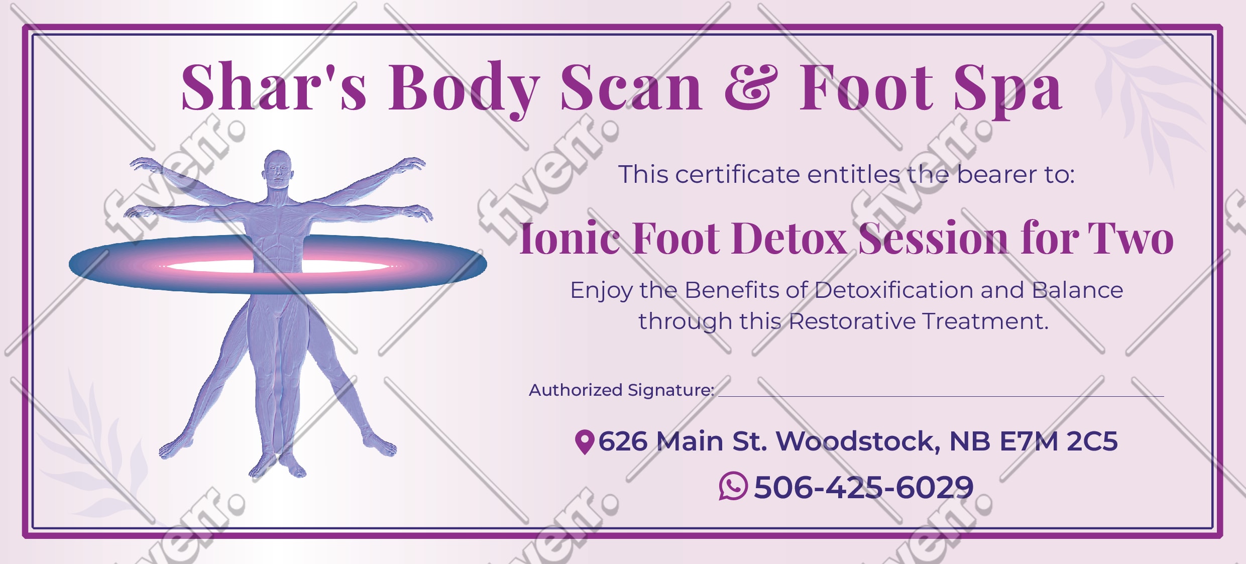 Gift certificate for Ionic Foot Detox