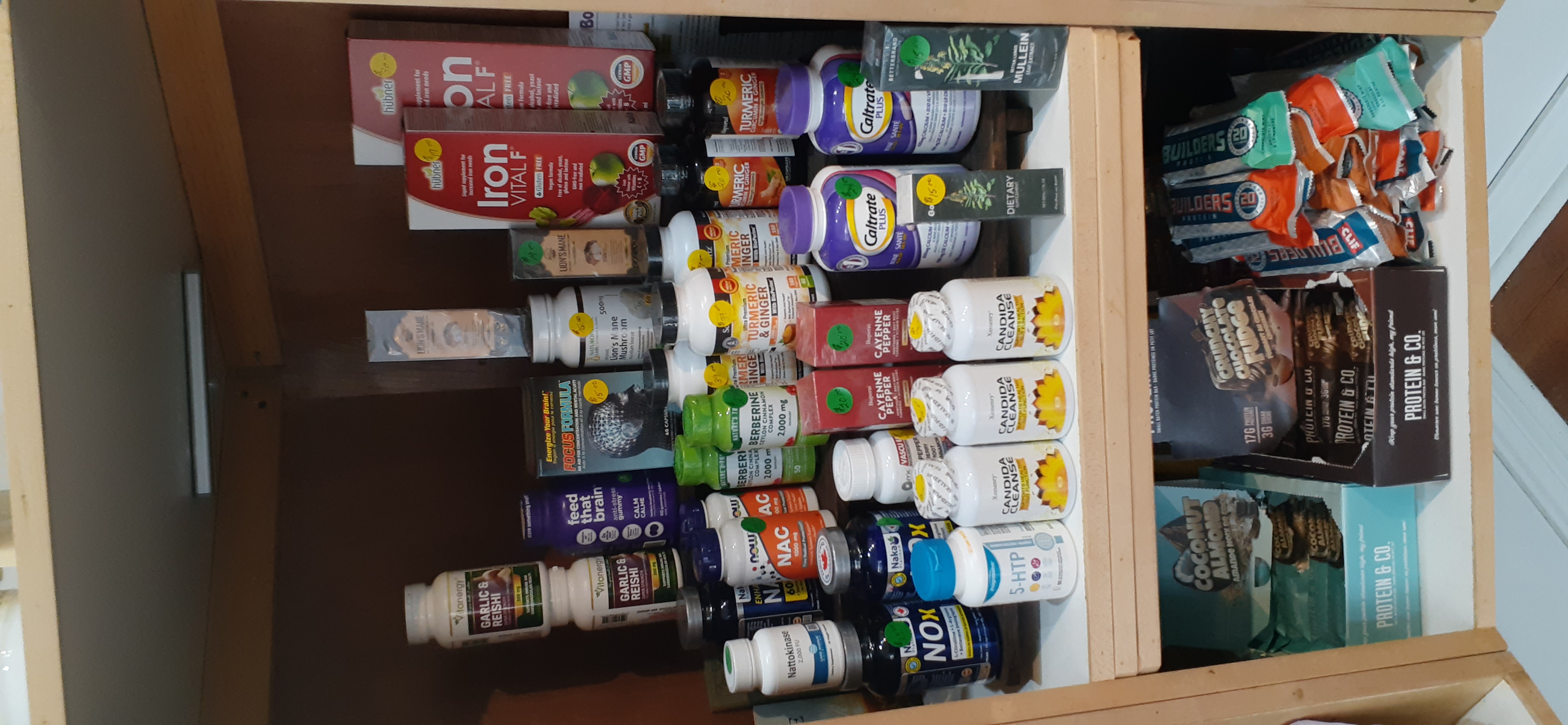 Wellness supplements and products on display